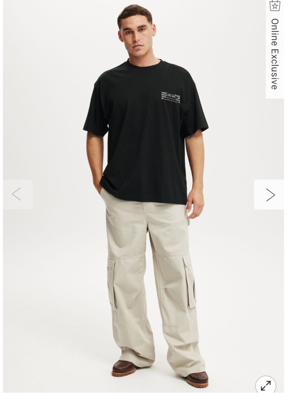 Cotton On Stone Super Baggy Cargo Pants